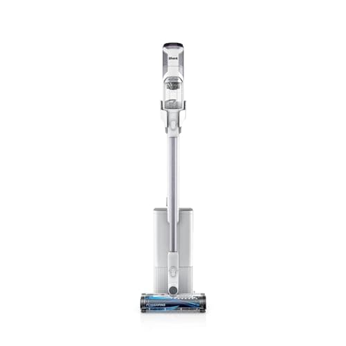 Shark IW3120 Detect Pro - Lightweight Cordless Vacuum with HEPA Filter, Portable Handheld, Charging Dock, Auto-Empty System, Crevice Tool, Ideal Stick Vacuum for Pet Hair, White/Ash Purple (Renewed)