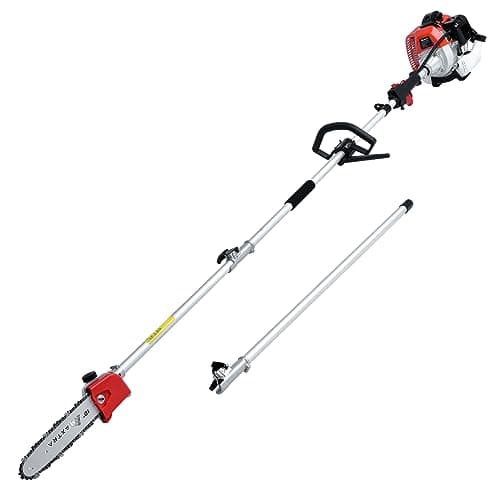Gas Powered Pole Saw, 16-FT Height Reachable Cordless Extension Chainsaw for Tree Trimming with 3.6ft Extension Pole Reach to 16 feet for Tree Limb Branches Pruning, Classical Saw Head