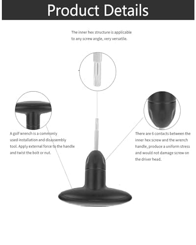 Golf Wrench Tool Golf Driver Tool Golf Torque Wrench Golf Head Adjustment Tool Golf Accessories Lightweight Replace Adjustment Wrench for Golf Club Driver Shaft Adapter