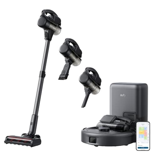 eufy Robot Vacuum 3-in-1 E20,with Versatile Stick and Handheld Vacuum Cleaner Combo,Self Emptying Up to 75 Days,Max 30,000Pa,Smart Obstacle Avoidance,Pro-Detangle,Perfect for Carpet,Crevices,Stairs