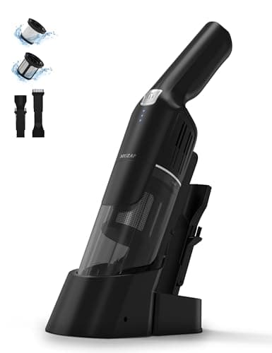 Handheld Vacuum Cordless,15KPA Powerful Car Vacuum,Last 30 Minutes,Rechargeable+Charging Base,500ML Detachable Dust Cup,1.4lb Lightweight,2-in-1 Cleaning Brush,Clean Kitchen,pet Hair,car,Black