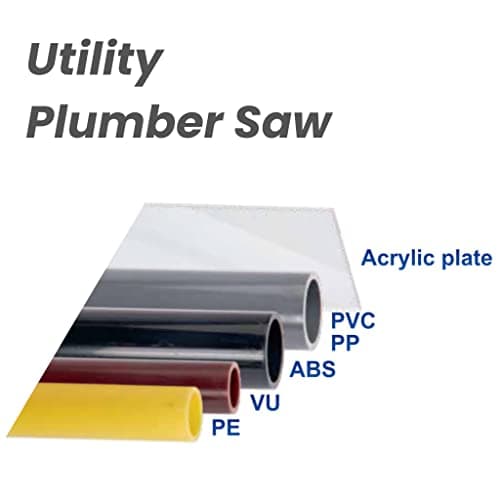 PVC Pipe Saw, Japanese Pull Saw for PVC & PE Pipes, Plastic & Acrylic Plates, Blade Replaceable (PVC240)
