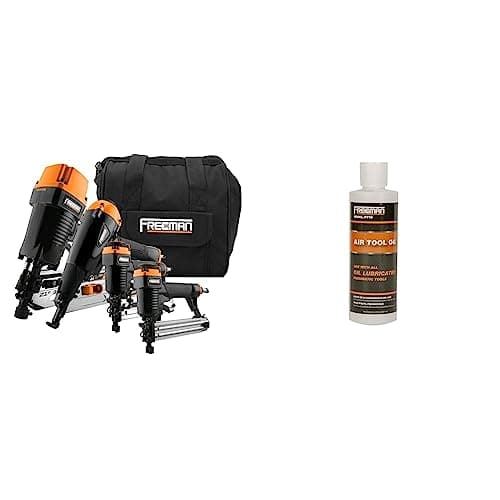 Freeman P4FRFNCB Pneumatic Framing and Finishing Nailer and Stapler Kit with Bag (4-Piece) & PTTO Air Tool Oil, 8 oz.