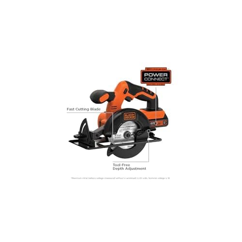 BLACK+DECKER 20V MAX POWERCONNECT 5-1/2 in. Cordless Circular Saw with Battery and Charger (BDCCS20C)