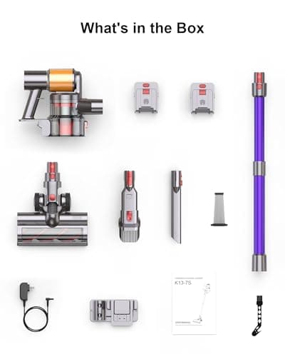 Cordless Vacuum Cleaner, 2 Batteries 120 Mins Runtime, 550W 45KPA Stick Vacuum with Self-Standing, Tangle-Free Brush, LED Display, Vacuum Cleaner for Home Hardwood Floor, Carpet, Pet Hair