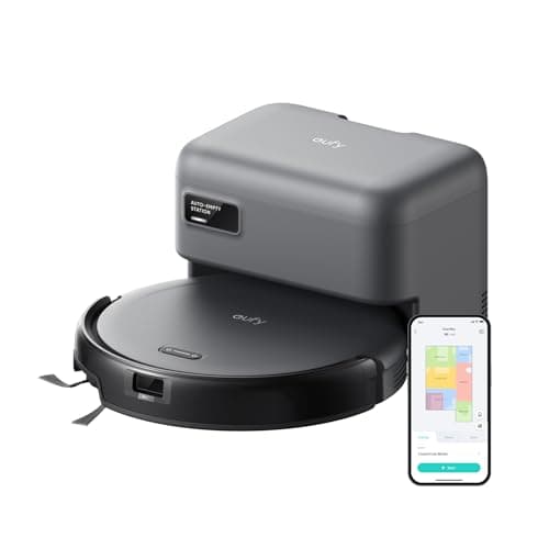 eufy Robot Vacuum C10 with Self Emptying Station, Up to 60 Days Hands Free Cleaning, Edge Expansion Brush, 4000Pa Powerful Suction, 2.85-Inch Ultra-Slim Body, Smart Mapping, Lidar Navigation