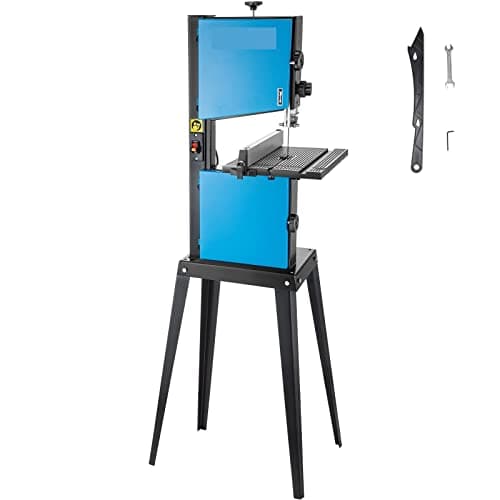 370W Benchtop Bandsaw with Dust Port 10in Width Cutting Wood 1700RPM Woodworking Band Sawing Machine DIY Tilt Table Blade