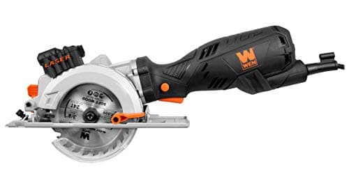 WEN 3625 5-Amp 4-1/2-Inch Beveling Compact Circular Saw with Laser and Carrying Case