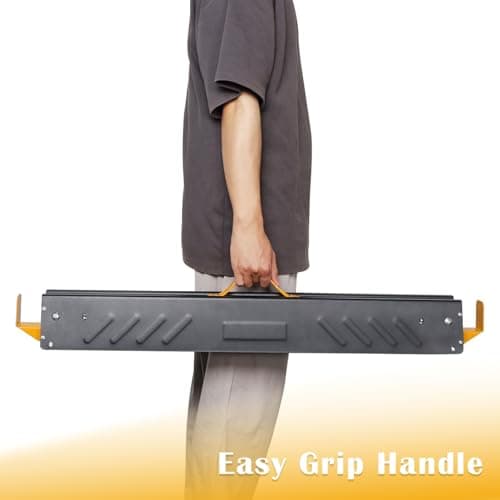 FORUP 2 Pack Heavy Duty Folding Portable Saw Horses Table, 1322 Lbs Load Capacity Metal Saw Horse with Fast Open Legs and Easy Grip Handle for Woodworking, Dark Grey & Yellow