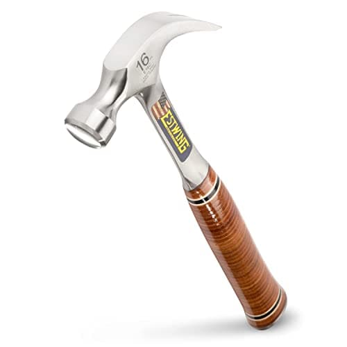 ESTWING Hammer - 16 oz Curved Claw with Smooth Face & Genuine Leather Grip - E16C