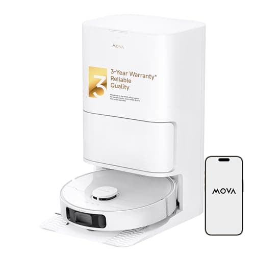 Mova P10 Ultra Robot Vacuum and Mop 8,300Pa Suction 140°F Hot Water Auto Mop Washing & Drying, Dual Spinning Extenable Clean, 10.5mm Lifting for Carpet, 360°Obstacle Avoidance, App Control