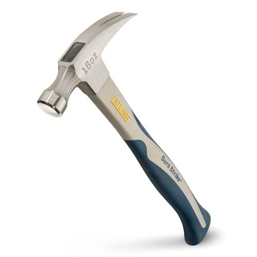 ESTWING Sure Strike Hammer - 16 oz Rip Claw Hammer with Smooth Face & Carbon Fiber Handle - SSCF16S