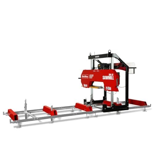 32" inch Portable Sawmill, 420cc 15HP E-Start Gasoline Engine, 29" Board Width, 13' Track Length, Model SM-32