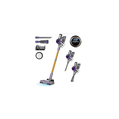 S3 Cordless Vacuum Cleaner, 45kPa Powerful Suction Vacuum Cleaners for Home, 55-Min Runtime Rechargeable Stick Vacuum, Self-Standing, for Pet Hair Carpet Hard Floor, LED Display