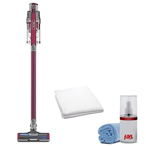 Shark IZ362H Anti-Allergen Cordless Lightweight Stick Vacuum with Self-Cleaning Brushroll,PowerFins,Removable Handheld,Anti-Allergen,40 min runtime,Red + White Towel + Universal Screen Cleaner
