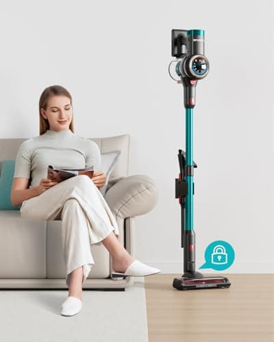 Cordless Vacuum Cleaner, 550W/45KPa Cordless Vacuum, 65 Mins Run Time, Self-Supporting Design,Stick Vacuum with OLED Display and Anti-Tangle Brush for Home, Carpets, Hard Floors and Pet Hair