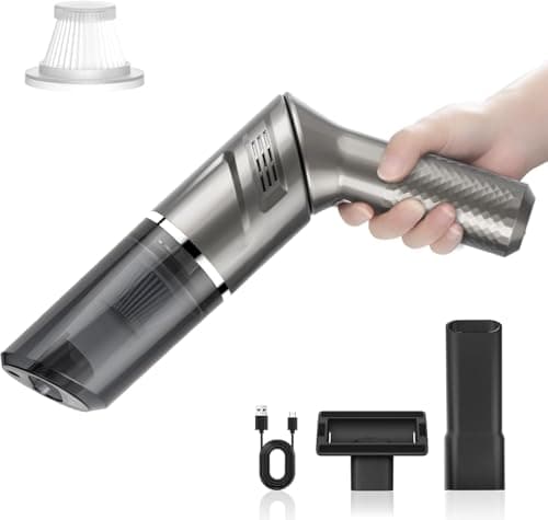 Car Vacuum Portable Cordless 120W/12kPa High Power Handheld Portable Handheld Vacuum Cordless Cleaner with Low Noise Wet and Dry Use Auto Vacuum Cleaner for Car Home Cleanning