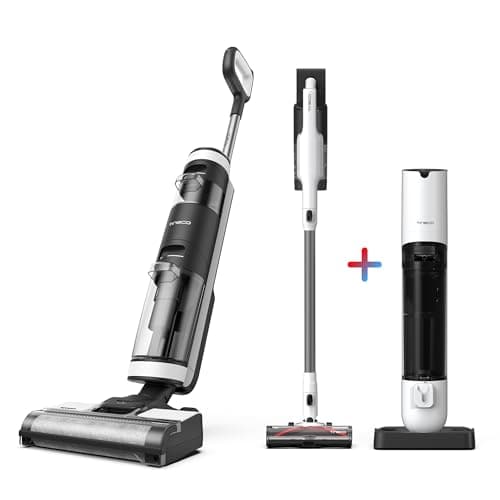 Tineco Floor ONE S3 Cordless Hardwood Floors Cleaner & ure ONE Station 5 Cordless Smart Vacuum with 2.5L Auto Dust Base, Full-Path Self-Cleaning