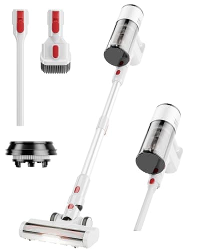 VCD2901 Wireless Handheld Vacuum Cleaner Hepa Filter, Cordless Stick vac Cleaners for Home & Apartment, Best Lightweight Vacuum for Hardwood Floors and Carpet pet Hair, White