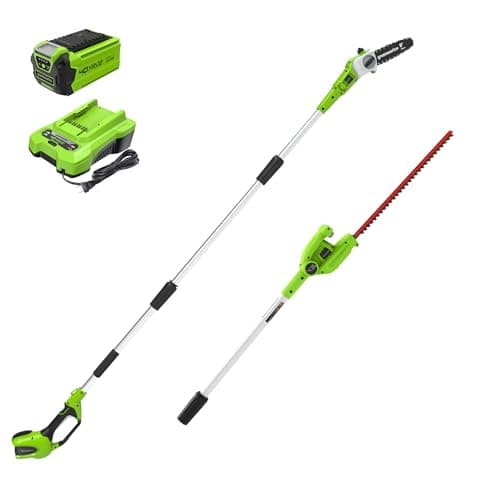 Greenworks 40V 8" Pole Saw + Pole Hedge, 2.0Ah Battery (Gen 1)