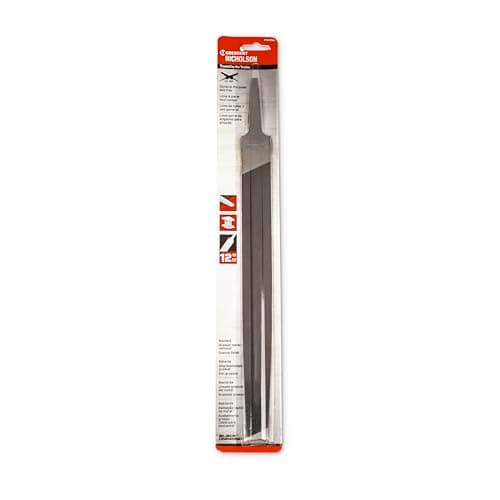Nicholson 12"" Mill Single Cut Bastard File - Carded - 21842NN", multi