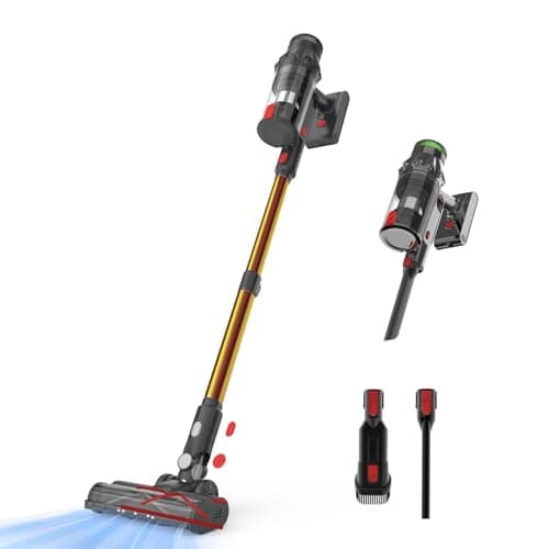Cordless Vacuum Cleaner, Vacuum Cleaners for Home, 50KPA 500W Stick Handheld Pet Hair Hardwood Floor Vac, High Power Hand Held Rechargeable Battery Portable Household Lightweight Vac, C11 Gold
