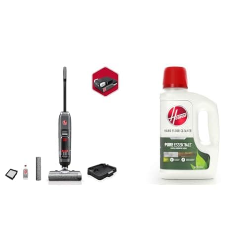 Hoover ONEPWR Streamline Cordless Hard Floor Cleaner, Wet Dry Vacuum, BH55400V, + Hoover Pure Essentials Solution Hard Floor Cleaner, 50 oz, AH31465