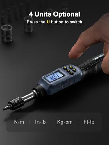 GROWNEER Digital Torque Screwdriver, 2.66-53.1 In-lbs/0.3-6 Nm, 1/4'' Drive Inch Pound Torque Screwdriver Electrician with Buzzer & LED Indicator, 27 In 1 Torque Wrench Screwdriver Set