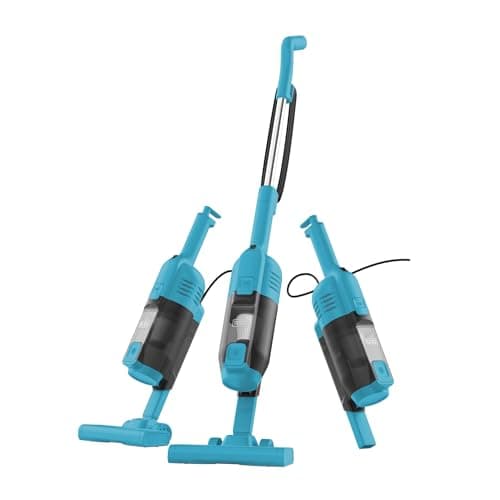 BLACK+DECKER Powerseries Lite Corded 3 in 1 Stick Vacuum, Upright to Hand-Vac Multi Surface, HEPA Filtration, Powerful 12k Pa, Ideal for Hard Floor, Low Carpet, Pet Hair Home & Office use, Blue