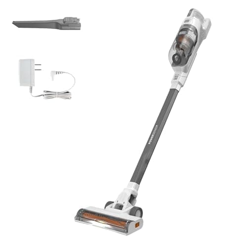 BLACK+DECKER POWERSERIES+ 20V MAX Cordless Stick Vacuum Cleaner with LED Floor Lights, Lightweight, Multi-Surface (BHFEA520J) , Gray