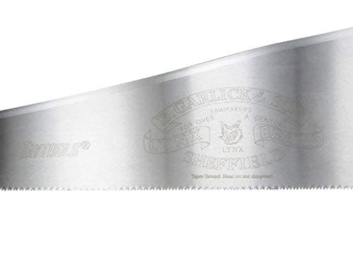 Lynx Garlick Taytools Thomas Flinn British 26” Crosscut Saw with Taper Ground Blade, Stained Beech Handle 10 TPI Filed for Cross Cutting