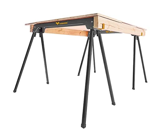 Saw Horses 2 Pack, Heavy Duty Folding Portable Saw Horses Table 2200 Lbs Load Capacity with 2x4 Support Legs, Fast Open Legs and Easy Grip Handle for Woodworking.