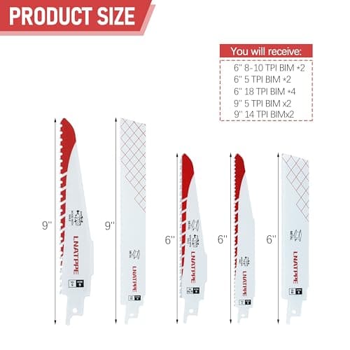 49-22-1129 Replacement for Milwauke Sawzall Reciprocating Saw Blade for Metal Wood PVC Pipe Cutting(Set of 12)