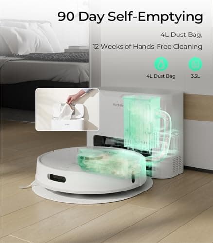 R10 Robot Vacuum and Mop Combo, 2-in-1 Vacuum Robot with Suction Station, LiDAR Navigation, Powerful 4000Pa Suction Power, 4L Dust Bag, 90 Days Hands-Free Cleaning, Ideal for Pet Hair Cleaning