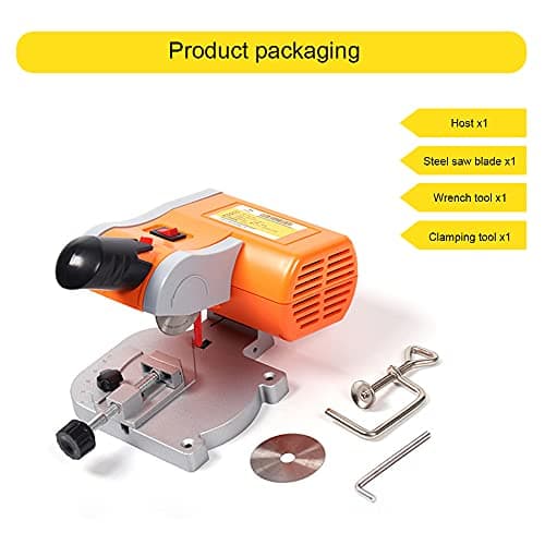 45° Miter Mini Benchtop Cut-Off Saw,Hobby Crafts Mini Cuts Wood Metal W/Clamping Tool,Adjustable Cutting Angle & 7800r/Min For Metal Wood Plastic.