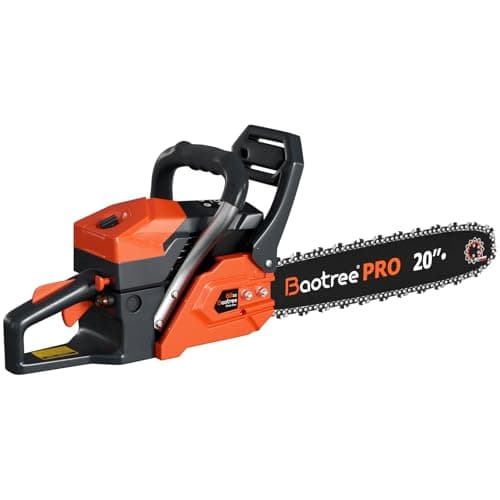 62cc Gas Chainsaw, 20-Inch Professional Chainsaw with 2-Cycle Engine & Anti-Vibration System, Quick Start Technology for Tree Cutting, Firewood, Logging