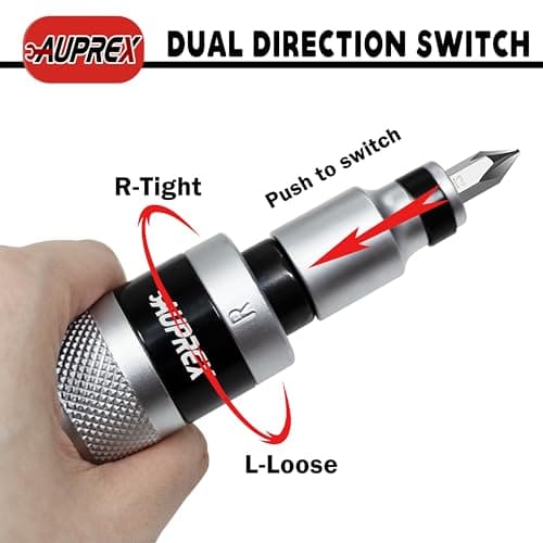 Manual Impact Screwdriver, 1/2” Reversible Hand Impact Driver Set, Hammer Screwdriver with 12-Piece CR-V Slotted, Phillips, Hexagonal Bits Set for Removing Rusted Fasteners or Frozen Bolts