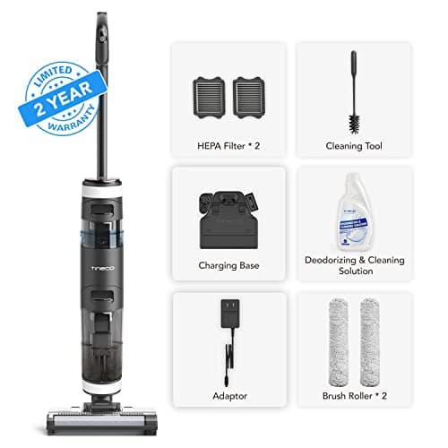Tineco Floor ONE S3 Cordless Hardwood Floors Cleaner Lightweight Wet Dry Vacuum Cleaners A11 Pet Cordless Stick Vacuum Cleaner, Lightweight with ZeroTangle Brush Powerful Handheld Vacuum