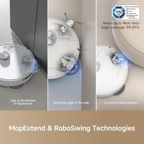 DREAME L40 Ultra Robot Vacuum with Removable & Liftable Mop, Extendable & Liftable SideBrush, 11,000Pa Suction, 149℉ Mop & Washboard Self Cleaning, Auto-Empty, Auto Refill, Voice Control
