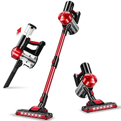 iwoly C150 Cordless Vacuum Cleaner Rechargeable with 2200mAh Detachable Battery, 18000Pa Cyclone Vacuum with HEPA Filter, Lightweight Portable Handheld Stick Vacuum for Hard Floor Car Cleaning