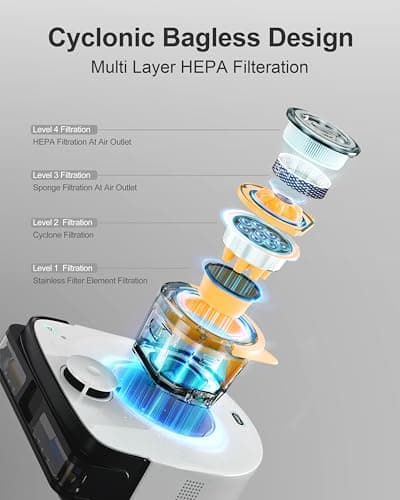 Robot Vacuum Cleaner, 22,000Pa Ultra-Strong Suction - Automatic Robot Vacuum for Pet Hair & Carpets, Tangle-Free Cleaning, Smart Mapping with LiDAR Navigation, App Controlled Vacuum Robot