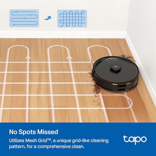 Tapo LiDAR Smart Navigation Robot Vacuum and Mop, 5300Pa Max, 97%+ Dust Pickup Rate, Customizable Cleaning, Self-Charging, Works w/Alexa & Google Home, RV30 Max