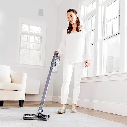 Shark IX141H Pet Cordless Stick Vacuum with Anti-Allergen Complete Seal, XL Dust Cup, LED Headlights, Removable Handheld, 40min Runtime, Grey/Purple, 7.5 lbs (Renewed)