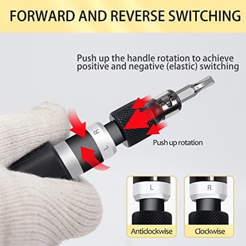 AKM Hand Manual Reversible Impact Driver Set Extractor Impact Screwdriver S2 Steel Much More Durable Disengage Rusted Fasteners or Frozen Bolts (1/4" Driver)