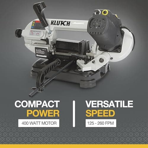 Klutch Benchtop Metal Cutting Band Saw - 5in. x 4 7/8in., 400 Watts, 110–120V