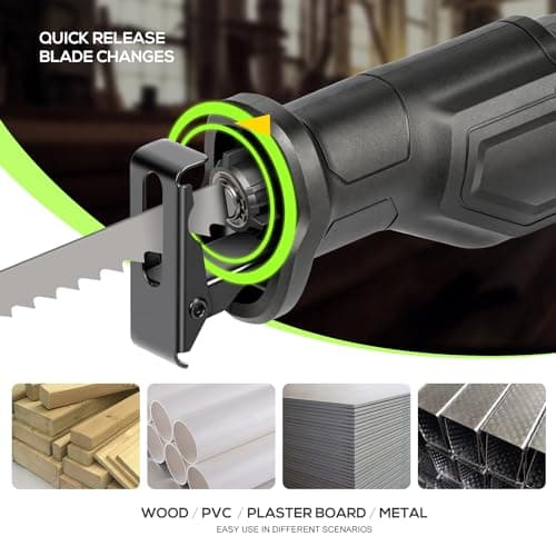 GALAX PRO 120V Reciprocating Saw, 6.0 Amp Variable Speed Corded Reciprocating Saw with1-1/8" Stroke Length, 2800RPM and 6" Max for Wood, Metal, PVC Pipe Cutting