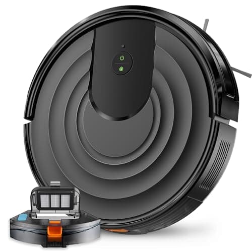Robot Vacuum and Mop Combo 5000Pa 650mL 2 in 1 Mopping Robot Vacuum Cleaner Schedule WiFi/Alexa/App Smart Self-Charging Robotic Vacuum Ultra-Slim Quiet Tangle-Free Ideal for Hard Floor Pet Hair Carpet