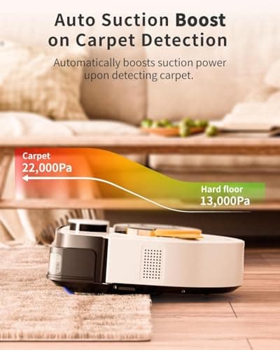 Robot Vacuum Cleaner, 22,000Pa Ultra-Strong Suction - Automatic Robot Vacuum for Pet Hair & Carpets, Tangle-Free Cleaning, Smart Mapping with LiDAR Navigation, App Controlled Vacuum Robot