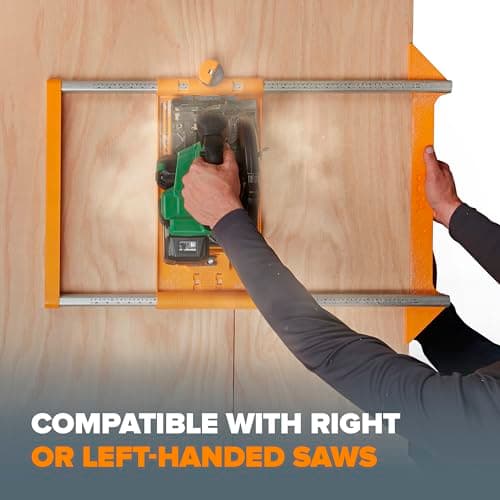 BORA NGX Twin Rail Rip Cut Circular Saw Guide Rail System with Crosscut sled Makes Consistent Straight Repeatable Rip Cuts up to a Half-sheet of Plywood Using a Rip Guide for Circular Saw - 546250