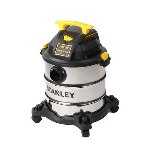 STANLEY SL18116 Wet/Dry Vacuum, 6 Gallon, 4 Horsepower, Stainless Steel Tank, 4.0 HP, Silver+Yellow